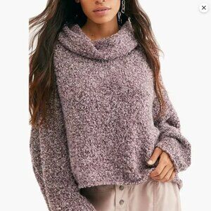Free People BFF Cowl Neck Pullover Sweater Bittersweet Purple Size XL